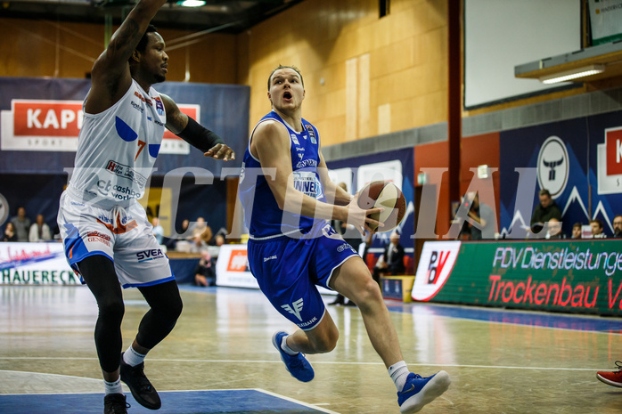Basketball, Admiral Basketball Superliga 2019/20, Grunddurchgang 10.Runde, Kapfenberg Bulls, Oberwart Gunners, Sebastian Käferle (7)