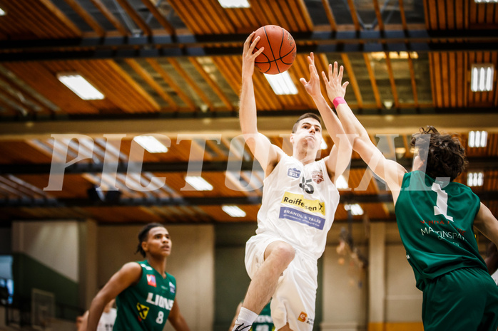 Basketball, Basketball Zweite Liga, Grunddurchgang 15.Runde, Mattersburg Rocks, Dornbirn Lions, Ivan Begic (35)
