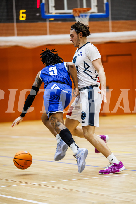 Basketball, Basketball Zweite Liga 2024/25, Grunddurchgang 21.Runde, Vienna Timberwolves, Kufstein Towers, Aytor Johnson Alberto (5), Ivor Kuresevic (44)