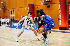 Basketball, Basketball Zweite Liga 2024/25, Grunddurchgang 21.Runde, Vienna Timberwolves, Kufstein Towers, Jakob Konzet (5), Aytor Johnson Alberto (5)