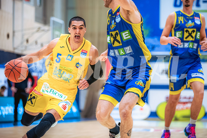 Basketball, Win2Day Superliga 2022/23, Grunddurchgang 19.Runde, SKN St. Pölten Basketball, UBSC Graz, Philip Jalalpoor (5)