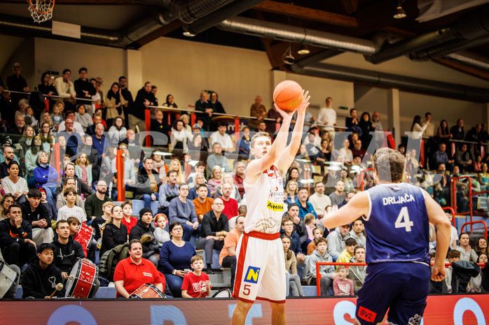 Basketball, win2day Basketball Superliga 2022/23, Grunddurchgang 19.Runde, Traiskirchen Lions, BBC Nord Dragonz, Hannes Joseph Kogelnik (5)