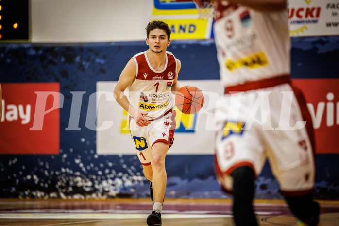 Basketball, win2day Basketball Superliga 2022/23, Grunddurchgang 19.Runde, Traiskirchen Lions, BBC Nord Dragonz, David Makivic (1)