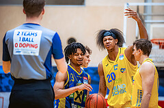 Basketball, Win2Day Superliga 2022/23, Grunddurchgang 19.Runde, SKN St. Pölten Basketball, UBSC Graz, Zachery Deshon Cooks (3), Christopher Ferguson (20)