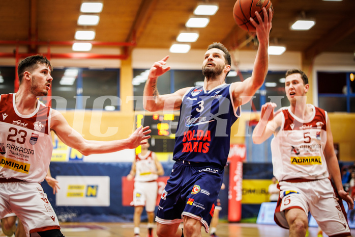 Basketball, win2day Basketball Superliga 2022/23, Grunddurchgang 19.Runde, Traiskirchen Lions, BBC Nord Dragonz, Petar Cosic (3)