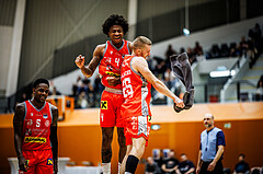 Basketball, Win2Day Superliga 2023/24, Grunddurchgang 5.Runde, Vienna Timberwolves, Traiskirchen Lions, Demarcus Demonia (4), Edgars Lasenbergs (25)