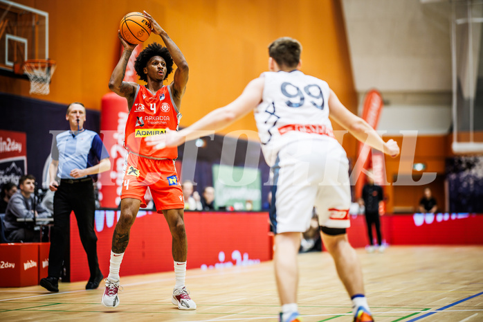 Basketball, Win2Day Superliga 2023/24, Grunddurchgang 5.Runde, Vienna Timberwolves, Traiskirchen Lions, Demarcus Demonia (4)