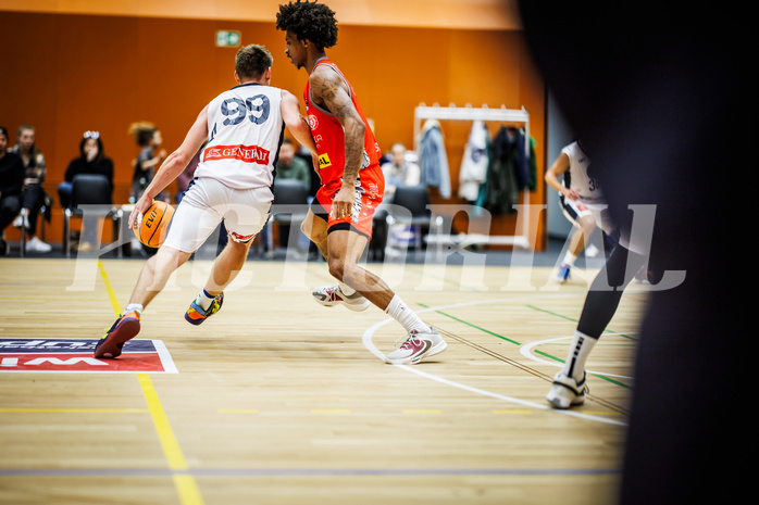 Basketball, Win2Day Superliga 2023/24, Grunddurchgang 5.Runde, Vienna Timberwolves, Traiskirchen Lions, Jonas John (99), Demarcus Demonia (4)