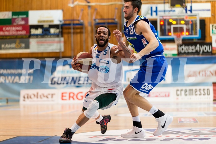 Basketball, ABL 2017/18, Grunddurchgang 13.Runde, Oberwart Gunners, Gmunden Swans, Louis Dabney Jr. (5)