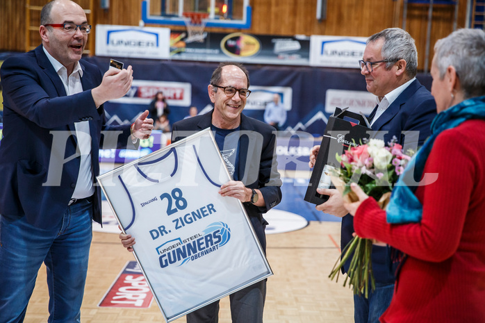 Basketball, Admiral Basketball Superliga 2019/20, Grunddurchgang 16.Runde, Oberwart Gunners, Klosterneuburg Dukes, Ehrung Dr. Ziegner
