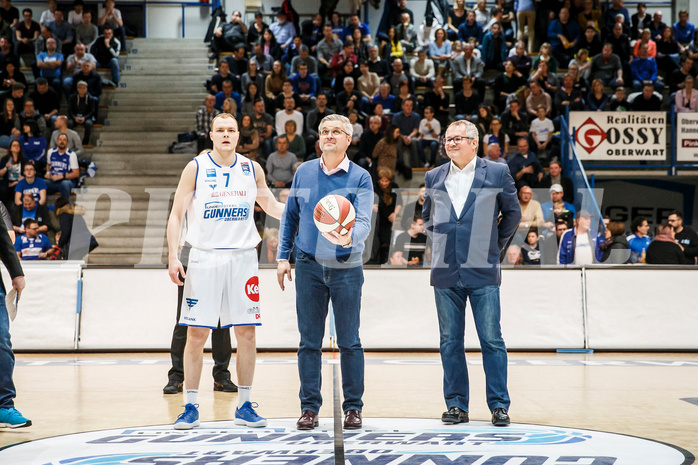 Basketball, Admiral Basketball Superliga 2019/20, Grunddurchgang 16.Runde, Oberwart Gunners, Klosterneuburg Dukes, Patronanzaufwurf