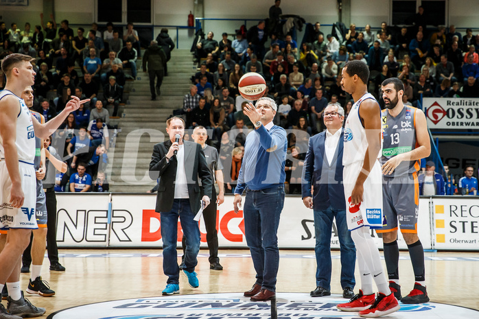 Basketball, Admiral Basketball Superliga 2019/20, Grunddurchgang 16.Runde, Oberwart Gunners, Klosterneuburg Dukes, Patronanzaufwurf