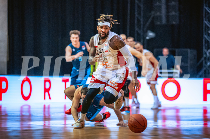 Basketball, Win2Day Superliga 2022/23, Grunddurchgang 21.Runde, BC GGMT Vienna, Vienna Timberwolves, Jahenns Manigat (21)