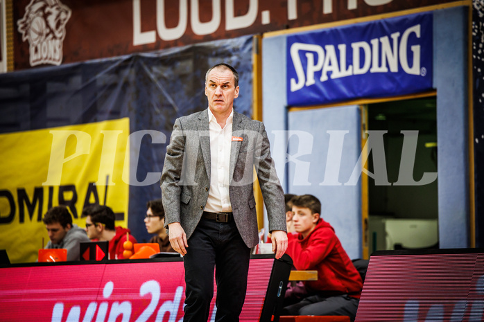Basketball, win2day Basketball Superliga 2022/23, Grunddurchgang 21.Runde, Traiskirchen Lions, Flyers Wels, Radomir Mijanovic (Head Coach)