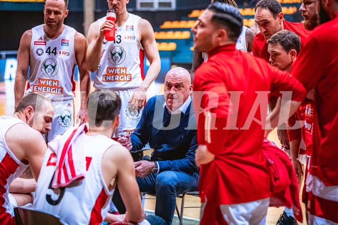 Basketball, Win2Day Superliga 2022/23, Grunddurchgang 21.Runde, BC GGMT Vienna, Vienna Timberwolves, Aramis Naglic (Head Coach)