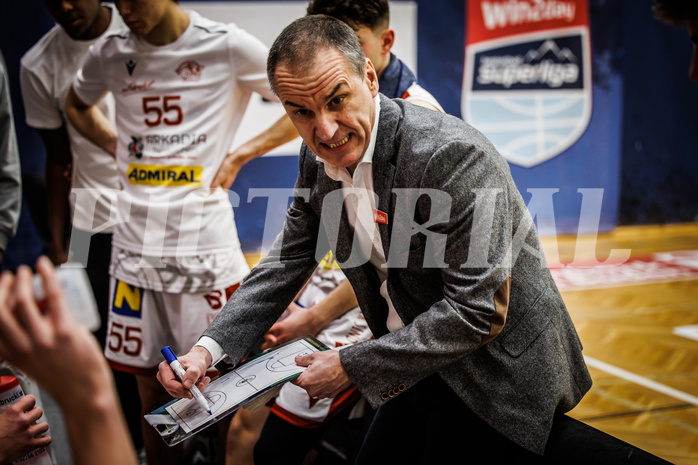 Basketball, win2day Basketball Superliga 2022/23, Grunddurchgang 21.Runde, Traiskirchen Lions, Flyers Wels, Radomir Mijanovic (Head Coach)