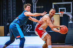 Basketball, Win2Day Superliga 2022/23, Grunddurchgang 21.Runde, BC GGMT Vienna, Vienna Timberwolves, Philipp D’Angelo (9), Enis Murati (44)
