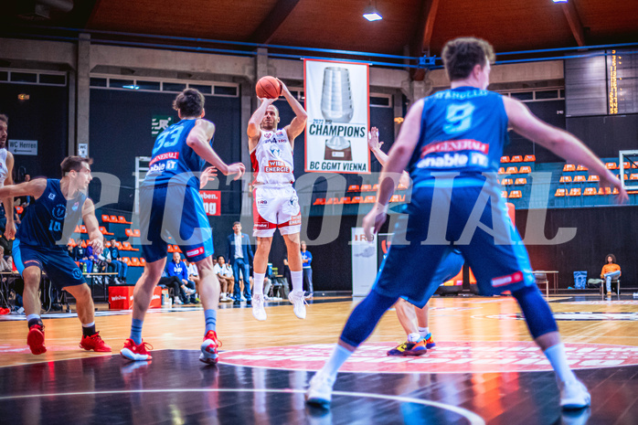 Basketball, Win2Day Superliga 2022/23, Grunddurchgang 21.Runde, BC GGMT Vienna, Vienna Timberwolves, Enis Murati (44)