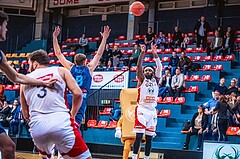 Basketball, Win2Day Superliga 2022/23, Grunddurchgang 21.Runde, BC GGMT Vienna, Vienna Timberwolves, Jahenns Manigat (21)
