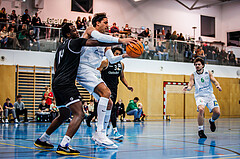 Basketball, Basketball Zweite Liga 2023/24, Grunddurchgang 8.Runde, Deutsch Wagram Alligators, Basket Flames, Kingsley Fobi (14), Marko Kolaric (30)