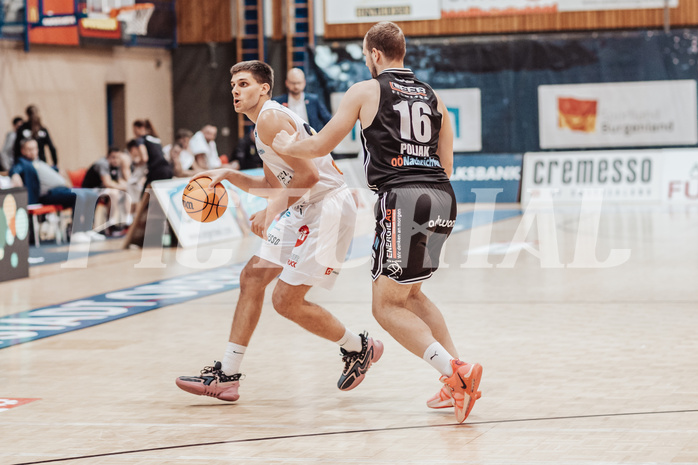 Basketball, Basketball Superliga 2023/24, Gunddurchgang 9. Runde, Oberwart Gunners, Flyers Wels, Simun Kovac (5), Renato Poljak (16)