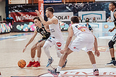 Basketball, Basketball Superliga 2023/24, Gunddurchgang 9. Runde, Oberwart Gunners, Flyers Wels, Dejan Kovacevic (17), Jonathan Knessl (12)