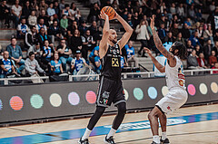Basketball, Basketball Superliga 2023/24, Gunddurchgang 9. Runde, Oberwart Gunners, Flyers Wels, Arvydas Gydra (12), Kris Monroe (13)