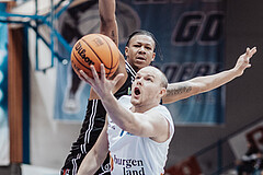 Basketball, Basketball Superliga 2023/24, Gunddurchgang 9. Runde, Oberwart Gunners, Flyers Wels, Christopher Ferguson (20), Sebastian Kaeferle (7)