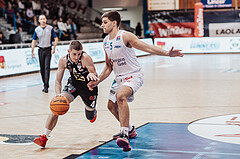 Basketball, Basketball Superliga 2023/24, Gunddurchgang 9. Runde, Oberwart Gunners, Flyers Wels, Gavrilo Tepic (4), Simun Kovac (5)