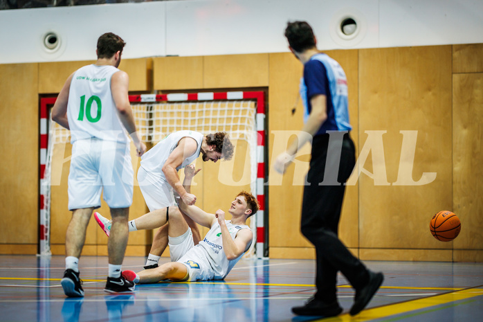 Basketball, Basketball Zweite Liga 2023/24, Grunddurchgang 8.Runde, Deutsch Wagram Alligators, Basket Flames, Stefan Strobel (15), Luis Göd (2)