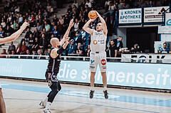 Basketball, Basketball Superliga 2023/24, Gunddurchgang 9. Runde, Oberwart Gunners, Flyers Wels, Christian von Fintel (27), Sebastian Kaeferle (7)