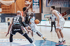 Basketball, Basketball Superliga 2023/24, Gunddurchgang 9. Runde, Oberwart Gunners, Flyers Wels, Christian von Fintel (27), Terell Allen (2), Munis Tutu (10), Simun Kovac (5)