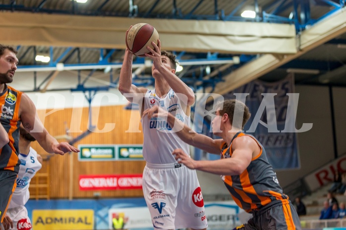 Basketball, ABL 2017/18, Grunddurchgang 17.Runde, Oberwart Gunners, Klosterneuburg Dukes, Maximilian Schuecker (14)