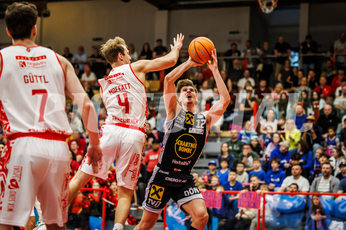 Basketball, win2day Basketball Superliga 2024/25, Platzierungsrunde 9. Runde, Traiskirchen Lions, Gmunden Swans, Jakob Lohr (12)