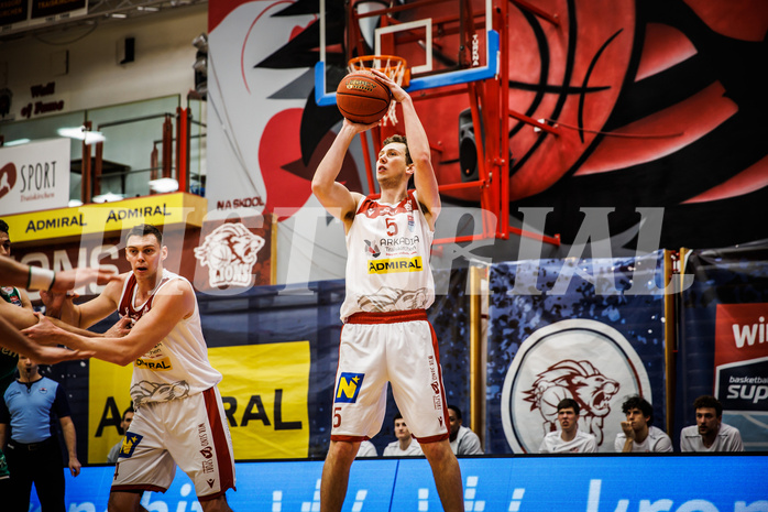 Basketball, win2day Basketball Superliga 2022/23, 1. Qualifikationsrunde, Traiskirchen Lions, Kapfenberg Bulls, Hannes Joseph Kogelnik (5)