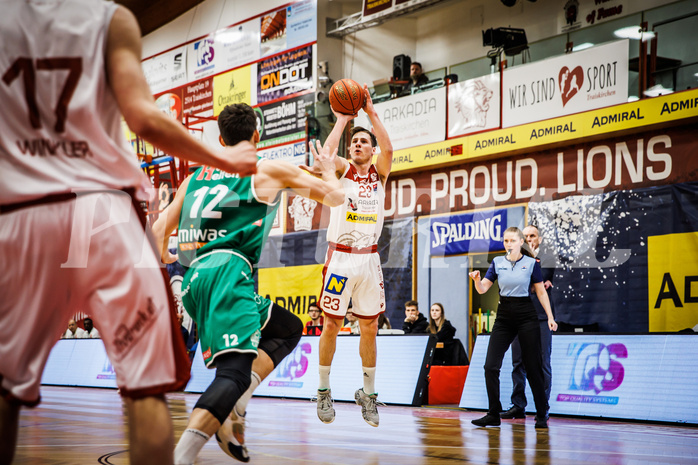 Basketball, win2day Basketball Superliga 2022/23, 1. Qualifikationsrunde, Traiskirchen Lions, Kapfenberg Bulls, Emilio Banic (23)
