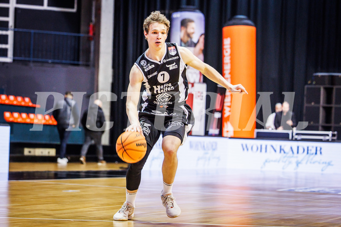 Basketball, win2day Basketball Superliga 2023/24, Grunddurchgang 12.Runde, BC Vienna, Kapfenberg Bulls, Miro Zapf (7)