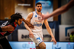 Basketball, bet-at-home Basketball Superliga 2021/22, Grunddurchgang Runde 9, Oberwart Gunners, Flyers Wels, Ioannis Chatzinikolas (11)