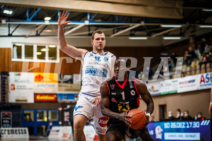 Basketball, bet-at-home Basketball Superliga 2021/22, Grunddurchgang Runde 9, Oberwart Gunners, Flyers Wels, Tylan Jamon Birts (1)