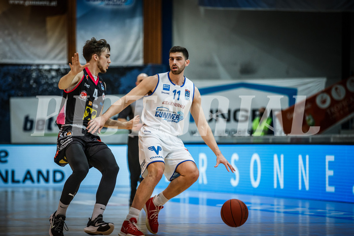 Basketball, bet-at-home Basketball Superliga 2021/22, Grunddurchgang Runde 9, Oberwart Gunners, Flyers Wels, Ioannis Chatzinikolas (11)