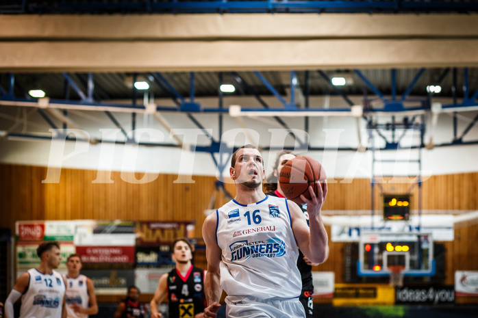 Basketball, bet-at-home Basketball Superliga 2021/22, Grunddurchgang Runde 9, Oberwart Gunners, Flyers Wels, Renato Poljak (16)