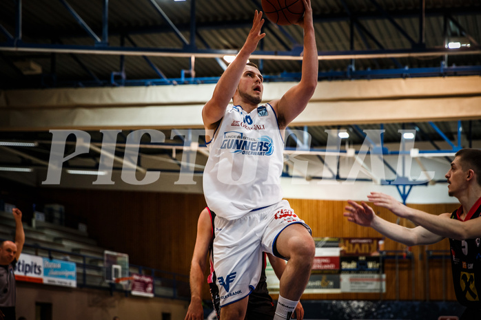 Basketball, bet-at-home Basketball Superliga 2021/22, Grunddurchgang Runde 9, Oberwart Gunners, Flyers Wels, Renato Poljak (16)