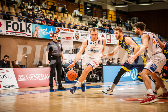 Basketball, bet-at-home Basketball Superliga 2021/22, Grunddurchgang Runde 12, Oberwart Gunners, UBSC Graz, Renato Poljak (16)