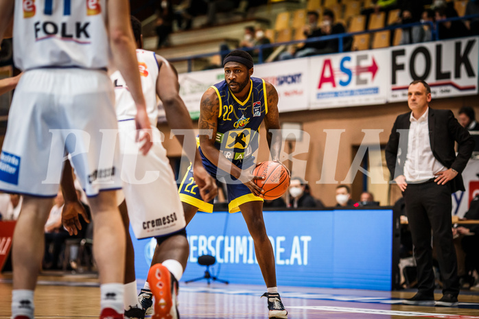 Basketball, bet-at-home Basketball Superliga 2021/22, Grunddurchgang Runde 12, Oberwart Gunners, UBSC Graz, Jonathan Wess (22)