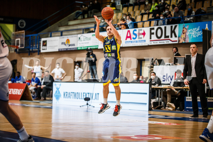 Basketball, bet-at-home Basketball Superliga 2021/22, Grunddurchgang Runde 12, Oberwart Gunners, UBSC Graz, Paul Isbetcherian (9)