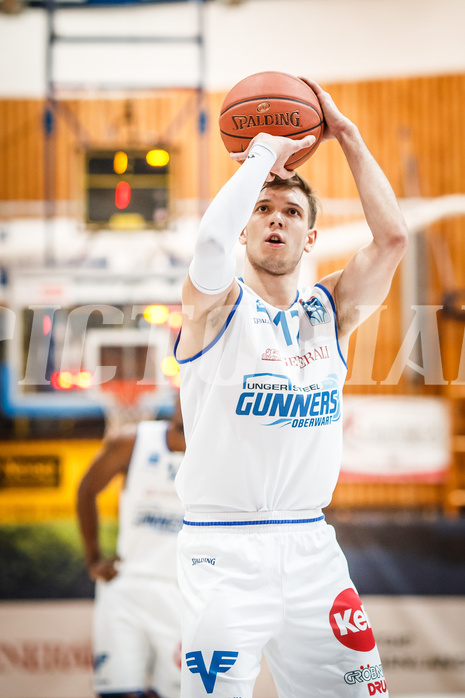 Basketball, bet-at-home Basketball Superliga 2021/22, Grunddurchgang Runde 12, Oberwart Gunners, UBSC Graz, Jonathan Knessl (12)