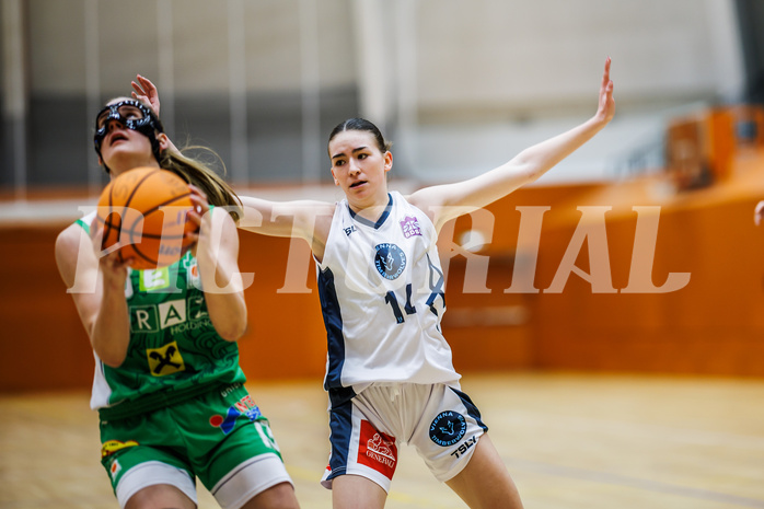 Basketball, Win2Day Basketball Damen Superliga 2024/25, Grunddurchgang 7.Runde, Vienna Timberwolves, UBI Graz, Simone Sill (13), Melanie Fischer (14)