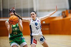 Basketball, Win2Day Basketball Damen Superliga 2024/25, Grunddurchgang 7.Runde, Vienna Timberwolves, UBI Graz, Simone Sill (13), Melanie Fischer (14)