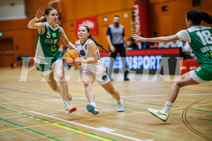 Basketball, Win2Day Basketball Damen Superliga 2024/25, Grunddurchgang 7.Runde, Vienna Timberwolves, UBI Graz, Ida Praschl (5), Elisa Khamis (1)