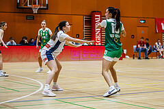 Basketball, Win2Day Basketball Damen Superliga 2024/25, Grunddurchgang 7.Runde, Vienna Timberwolves, UBI Graz, Lara Binder (9), Eni Nizamic (10)